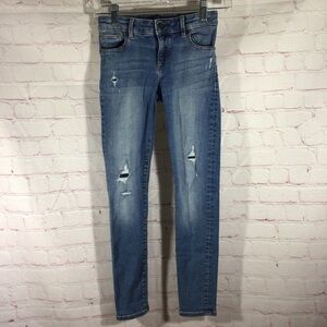 GAP Stretch Super Skinny Distressed Denim Blue Jeans - Size 10
